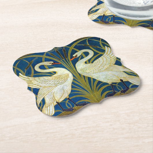 Art Deco Swans Mouse Pad Untersetzer (angewinkelt)