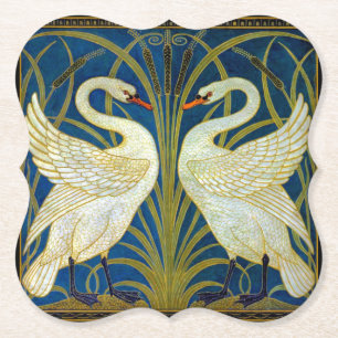 Art Deco Swans Mouse Pad Untersetzer