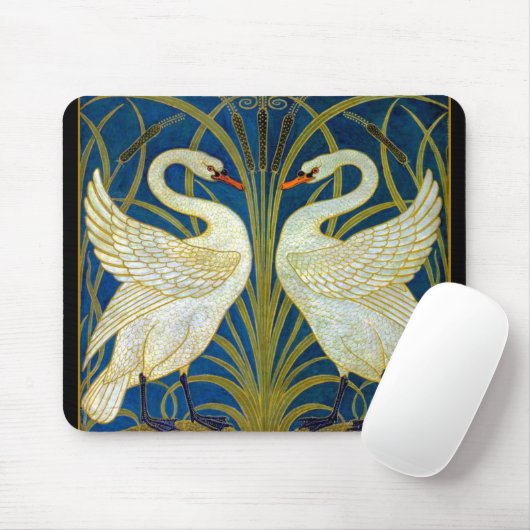 Art Deco Swans Mousepad (Mit Mouse)