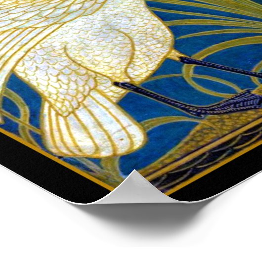 Art Deco Swans Poster (Ecke)
