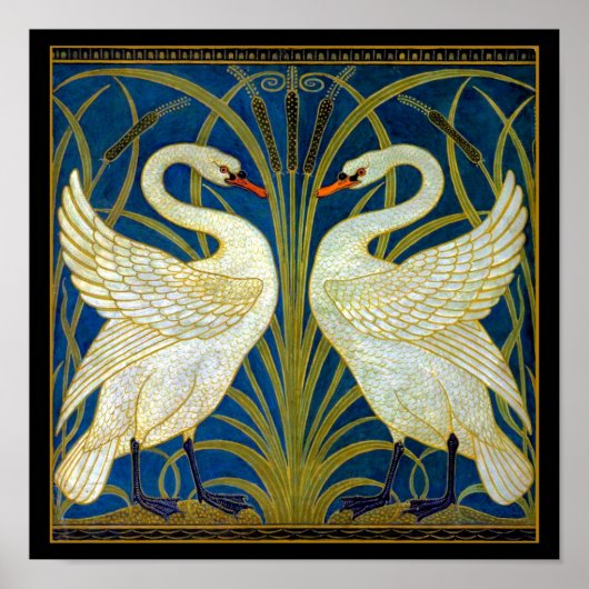 Art Deco Swans Poster (Vorne)