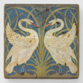 Art Deco Swans Steinuntersetzer (Vorderseite)