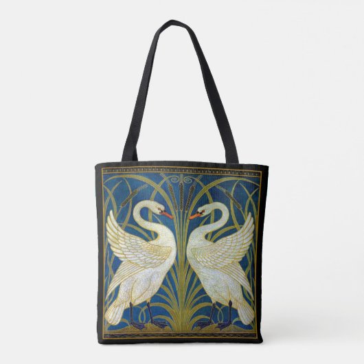 Art Deco Swans Tasche (Rückseite)