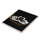 Art Deco Swans Wand Deco Jugendstil Schweizer Kera Fliese (Seite)