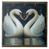 Art Deco Swans Wand Deco Kunst, Dichtung und Musik Fliese (Vorderseite)