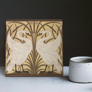 Art Deco Swans Wand Deco Kunst, Dichtung und Musik Fliese