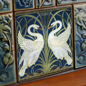 Art Deco Swans Wand Deco Kunst, Dichtung und Musik Fliese