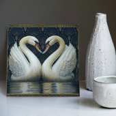 Art Deco Swans Wand Deco Kunst, Dichtung und Musik Fliese