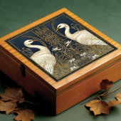 Art Deco Swans Wand Deco Kunst, Dichtung und Musik Fliese