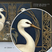 Art Deco Swans Wand Deco Kunst, Dichtung und Musik Fliese