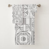 Art Deco Symmetry Line Art Muster Badhandtuch Set (Insitu)