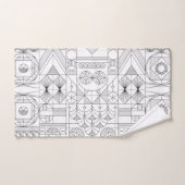 Art Deco Symmetry Line Art Muster Badhandtuch Set (Handtuch)
