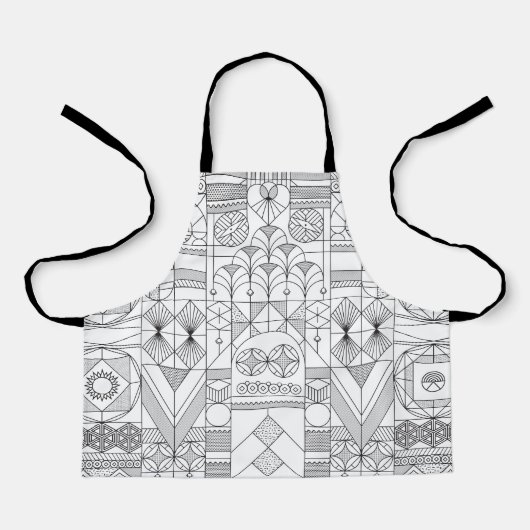 Art Deco Symmetry Lines Schürze (Vorderseite)