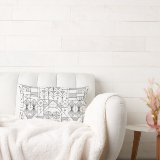 Art Deco Symmetry Lines Throw Kissen