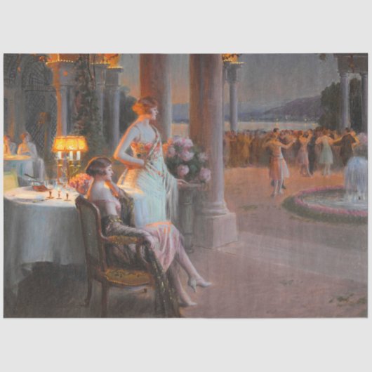 Art-Deco-Szene von Delphin Enjolras Decoupage Seidenpapier (Vorderseite)