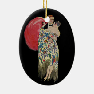 Art Deco Tanzen, Vintage Liebe und Romantik Keramikornament