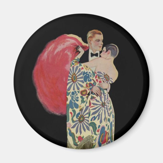 Art Deco Tanzen, Vintage Liebe und Romantik Magnet (Vorne)