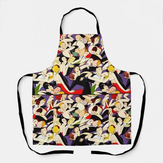Art Deco Tanzende Paare Muster | 1920er Jazz Age Schürze (Vorderseite)