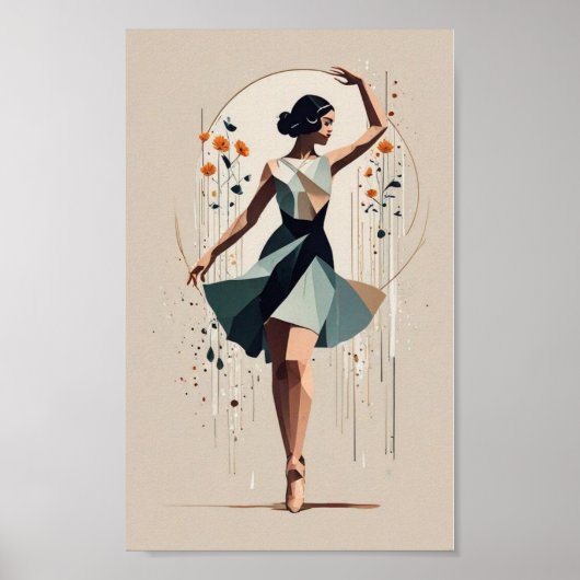 Art Deco Tänzerin Poster (Vorne)