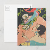 Art Deco Tänzerin Postkarte (Vorne/Hinten)