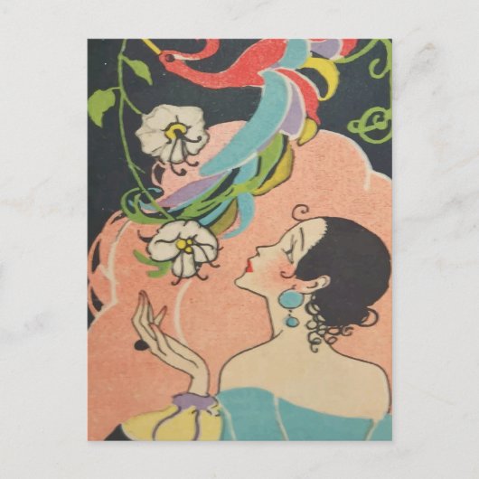 Art Deco Tänzerin Postkarte (Vorderseite)