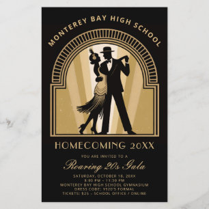 Art Deco Tanzveranstaltung Roaring Twenties Abschl Flyer