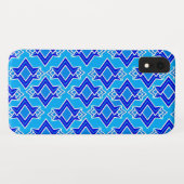 Art Deco Tapete Muster, Cerulean Blue Case-Mate iPhone Hülle (Rückseite (Horizontal))