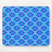 Art Deco Tapete Muster, Cerulean Blue Mousepad (Vorne)
