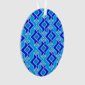 Art Deco Tapete Muster, Cerulean Blue Ornament (Vorderseite)