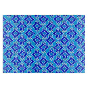 Art Deco Tapete Muster, Cerulean Blue Schneidebrett