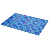 Art Deco Tapete Muster, Cerulean Blue Schneidebrett (Ecke)