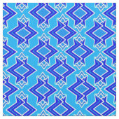 Art Deco Tapete Muster, Cerulean Blue Stoff (Nahaufnahme)