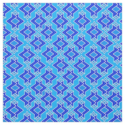 Art Deco Tapete Muster, Cerulean Blue Stoff (Muster)