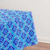 Art Deco Tapete Muster, Cerulean Blue Tischdecke (Beispiel)