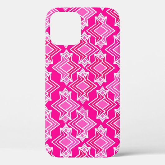 Art Deco Tapete Muster, Fuchsia Pink Case-Mate iPhone Hülle (Rückseite)