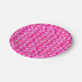 Art Deco Tapete Muster, Fuchsia Pink Pappteller (Schrägansicht)