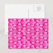 Art Deco Tapete Muster, Fuchsia Pink Postkarte (Vorne/Hinten)
