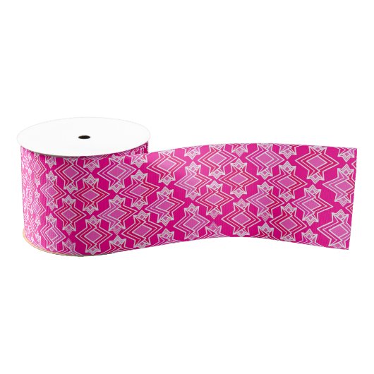 Art Deco Tapete Muster, Fuchsia Pink Ripsband (Spule)