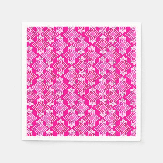Art Deco Tapete Muster, Fuchsia Pink Serviette (Vorderseite)