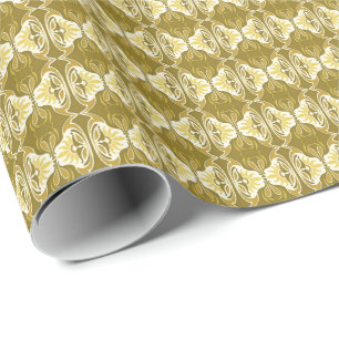 Art Deco Tapete Muster - Gold und Weiß Geschenkpapier