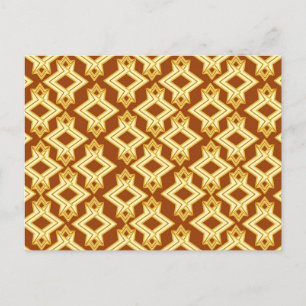 Art Deco Tapete Muster, Golden Brown Postkarte