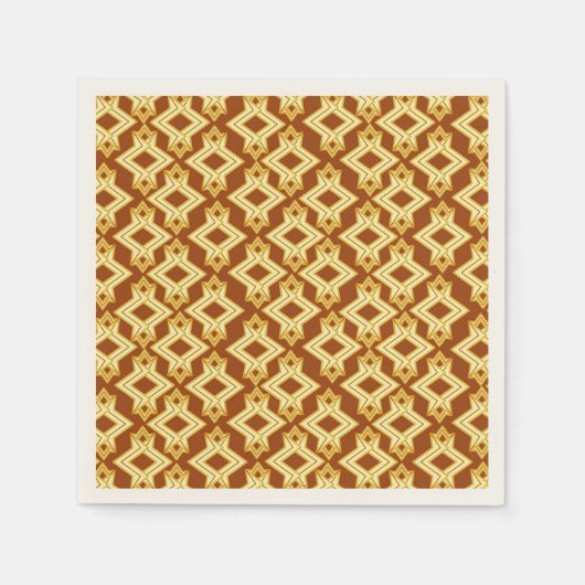 Art Deco Tapete Muster, Golden Brown Serviette (Vorderseite)