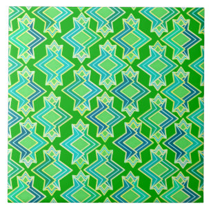 Art Deco Tapete Muster, Jade Green Fliese