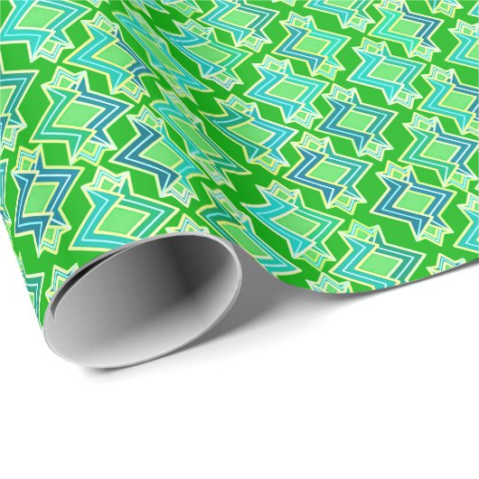 Art Deco Tapete Muster, Jade Green Geschenkpapier (Rolleneckpunkt)
