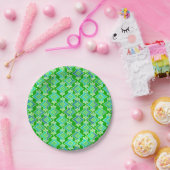 Art Deco Tapete Muster, Jade Green Pappteller (Party)