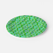 Art Deco Tapete Muster, Jade Green Pappteller (Schrägansicht)