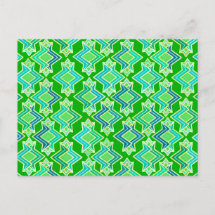 Art Deco Tapete Muster, Jade Green Postkarte