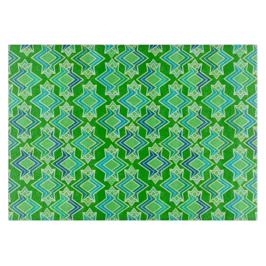 Art Deco Tapete Muster, Jade Green Schneidebrett (Vorderseite)