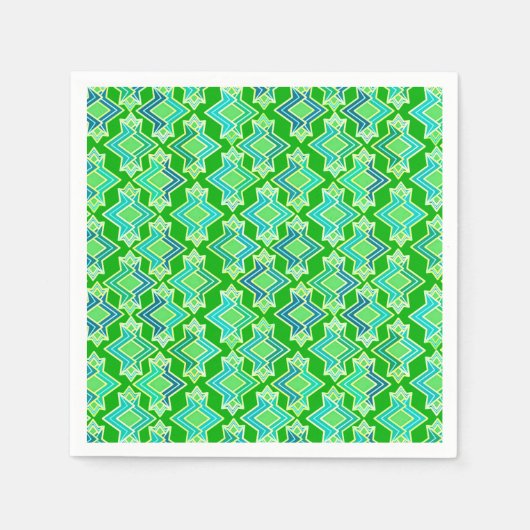 Art Deco Tapete Muster, Jade Green Serviette (Vorderseite)