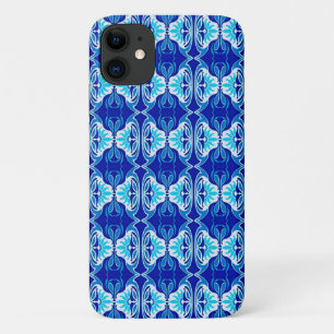 Art Deco Tapete Muster - Kobalt blau und weiß Case-Mate iPhone Hülle